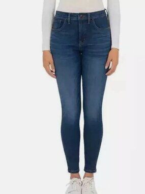 Kirkland Signature Women's High-Rise Skinny Fit Jeans, Blue, Size 14